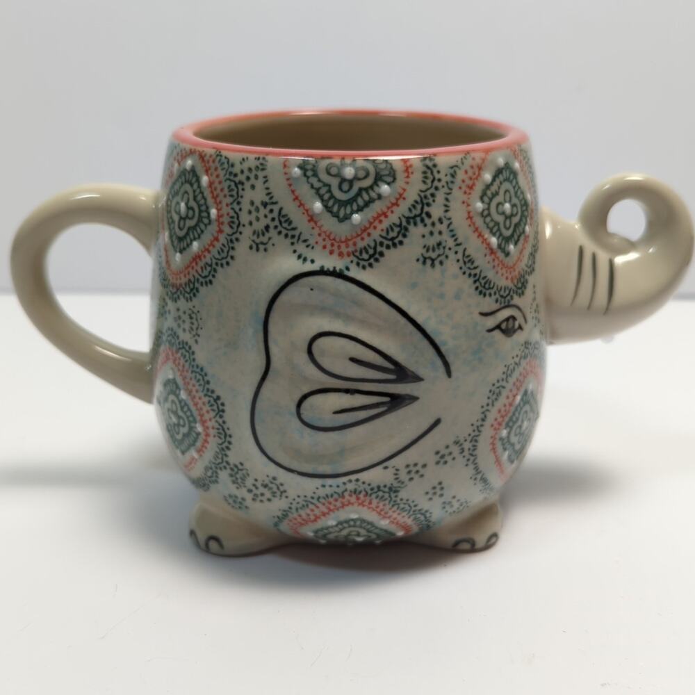 Nature’s Home Boho Elephant Mug 16 oz Ceramic Coffee Cup - Picture 5 of 10